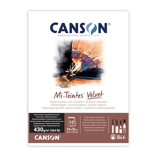 Canson® 9.4" x 12.6" Mi-Teintes® Velvet Charcoal Black Pastel Paper Pad